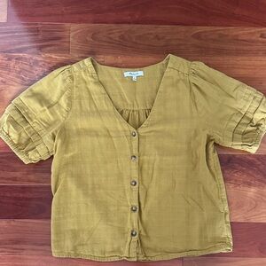Madewell Mustard Button-Up Blouse